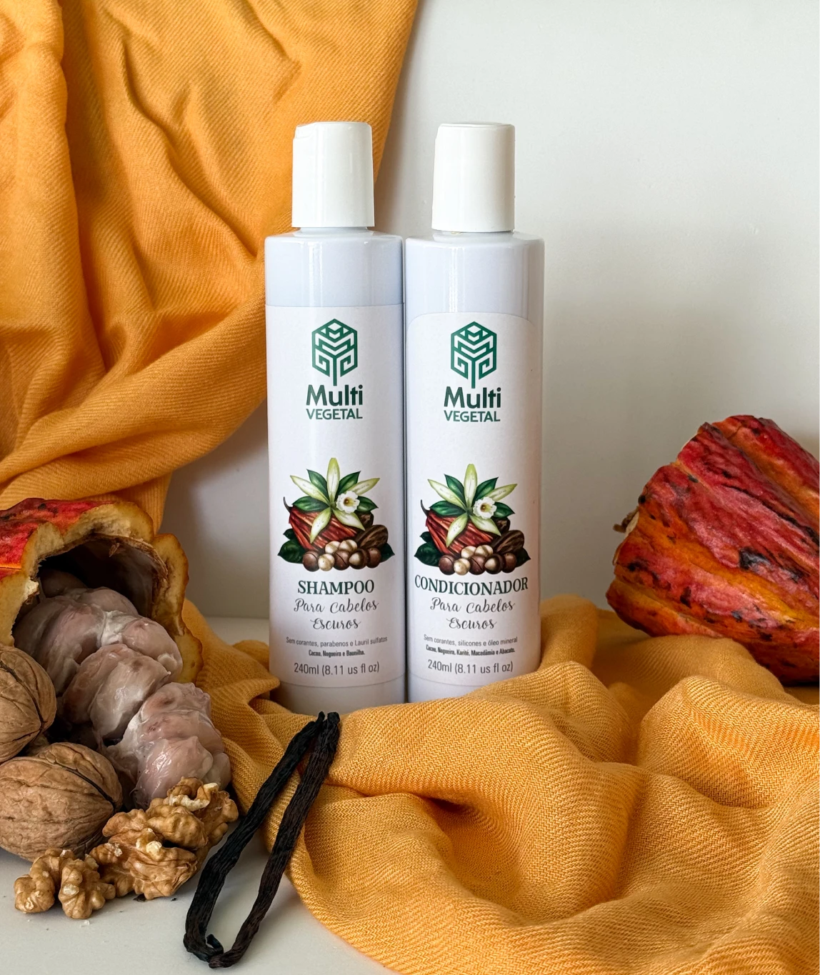 Linha Multi Vegetal para cabelos castanhos e escuros